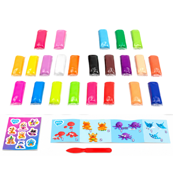 Тесто для лепки Play dough, 24 цвета х 15 г.