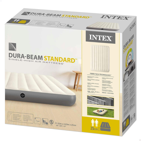 INTEX Надувной матрас “Velur Single-High” 152x203x25 см, до 272 кг