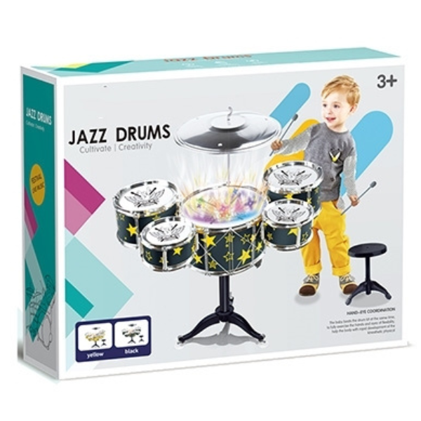 #01 Детская барабанная установка Jazz Drums со стульчиком, 58 см