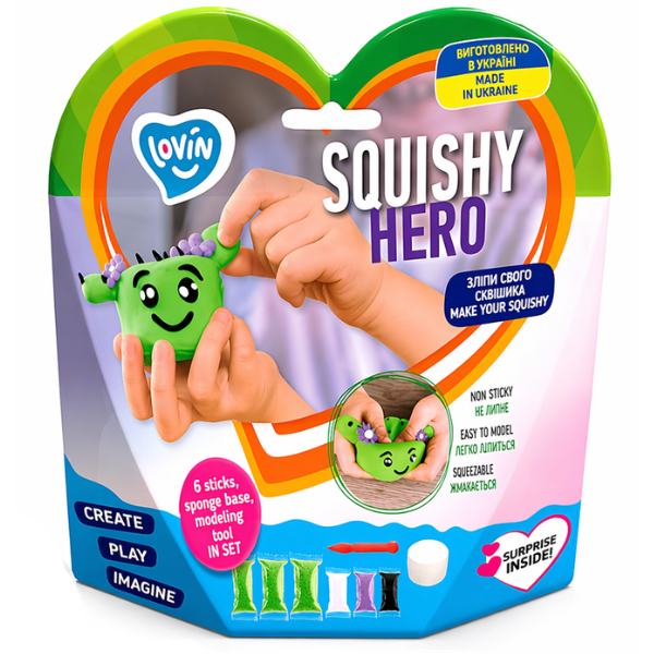 Набор воздушного пластилина Air clay «Squishy: Кактус», 6шт. х 5г.