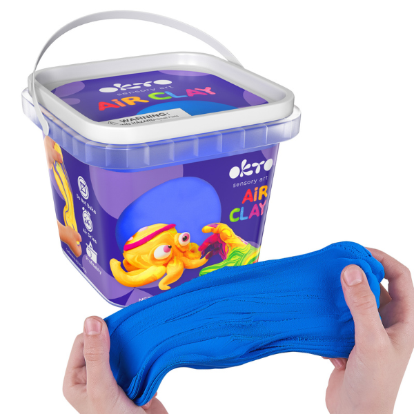 Воздушный пластилин Air Clay OKTO синего цвета, 270 г