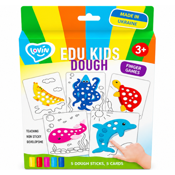 Развивающий набор с тестом для лепки Play dough «Морские обитатели», 5 цветов х 10 г.