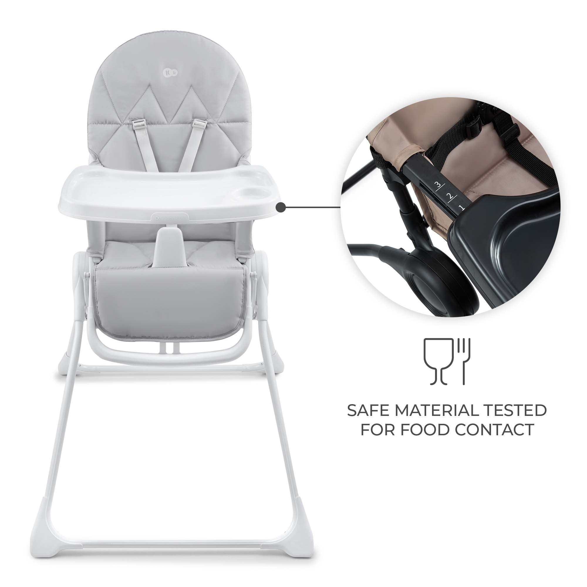 Стульчик для кормления Kinderkraft Binci Light Grey (KHBINC00LGR0000)