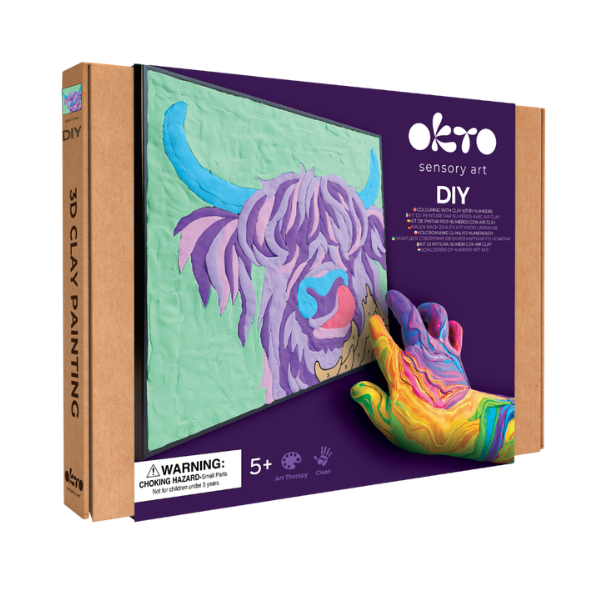 Объемная 3D картина по номерам из воздушного пластилина Air Clay 29 x 29 см — Ирландская корова