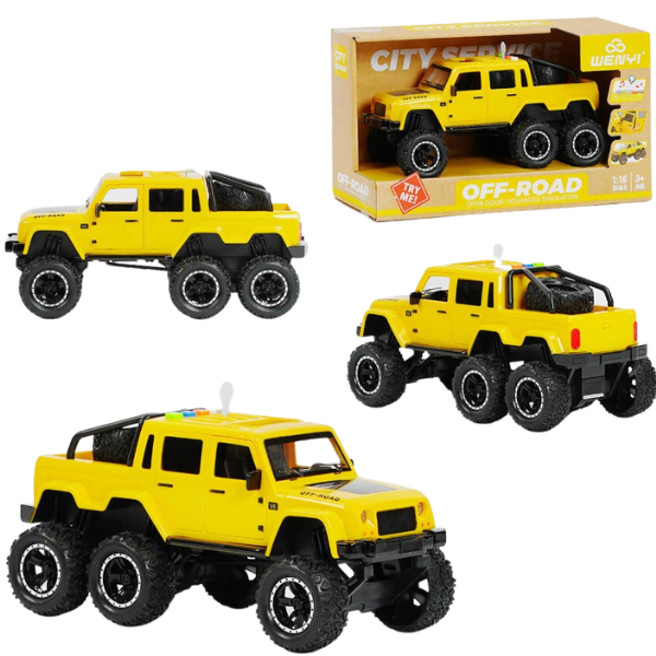 1:16 Jeep с 6 колесами, инерционный (свет / звук)