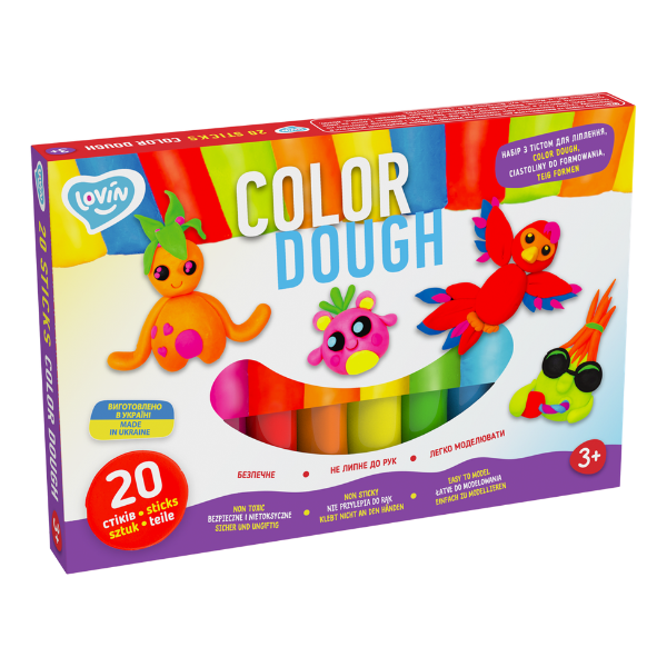 Тесто для лепки Play dough, 20 цветов х 15г.