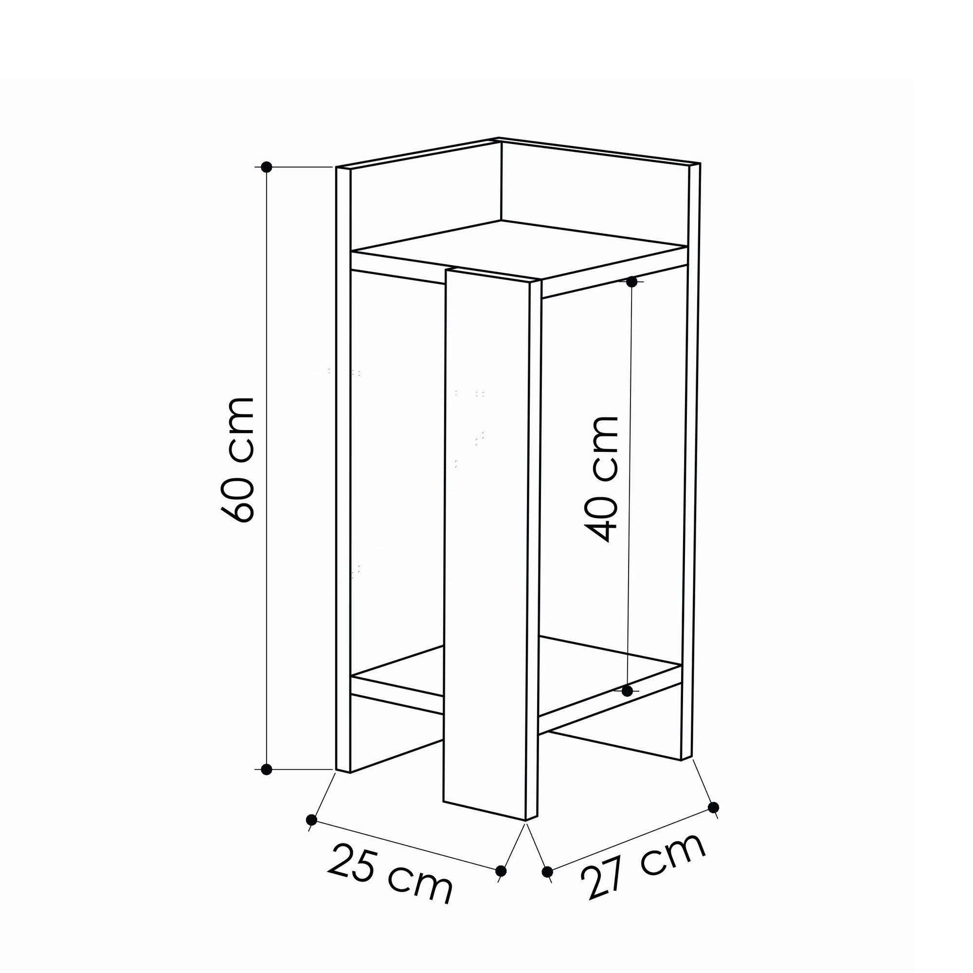 Прикроватная тумба Hanah Home Elos Left Oak/Anthracite