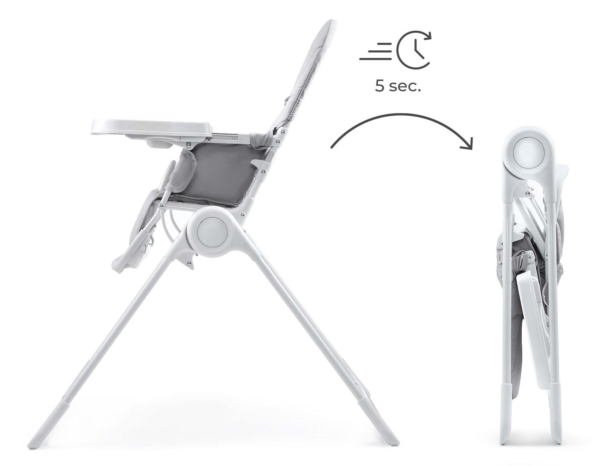 Стульчик для кормления Kinderkraft Binci Light Grey (KHBINC00LGR0000)