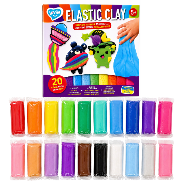 Воздушный пластилин Air clay, 20 цветов х 6 г.