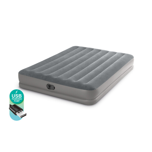 INTEX Матрас «Velur Prestige» 152x203x30cм с USB-насосом FastFill