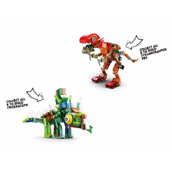 КОНСТРУКТОР QBRICKS — Egg Dino, 12 моделей, от 40 до 50 элем.