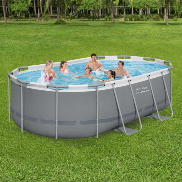Bestway Бассейн STEEL PRO MAX Oval 427x250x100 см, 7250Л, металлический каркас