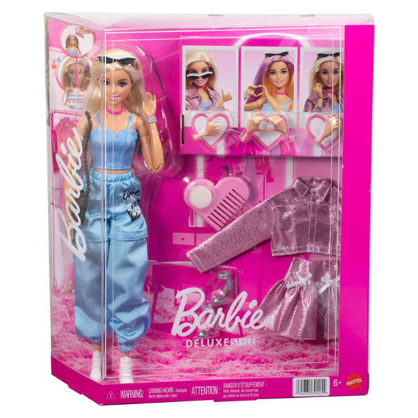 Кукла Barbie с 4 нарядами, аксессуарами и меняющими цвет волосами