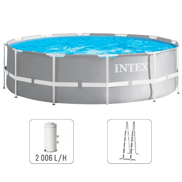 INTEX Бассейн PRISM FRAME PREMIUM 366х99 см, 8592Л, металлический каркас, с фильтрующим насосом