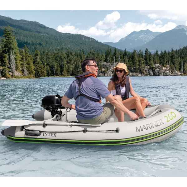 INTEX Надувная лодка «Mariner 260» с веслами, насосом и сумкой, 264x155x61 см, до 400 кг