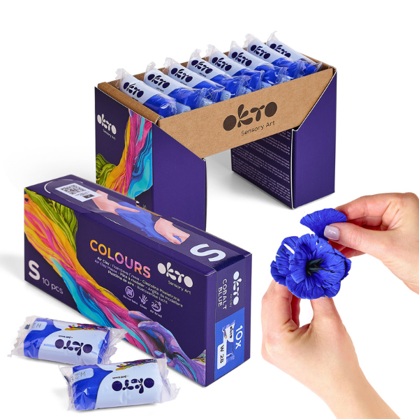 Воздушный синий пластилин Air Clay OKTO Colours, 10 шт. х 6 г, размер S