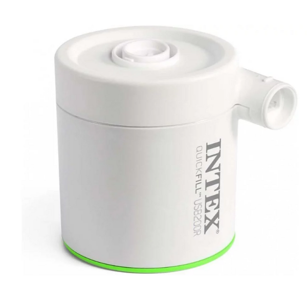 INTEX Насос электрический «QuickFill USB200R» USB 5В, 2А, перезаряжаемый, пауэрбанк, 2 насадки