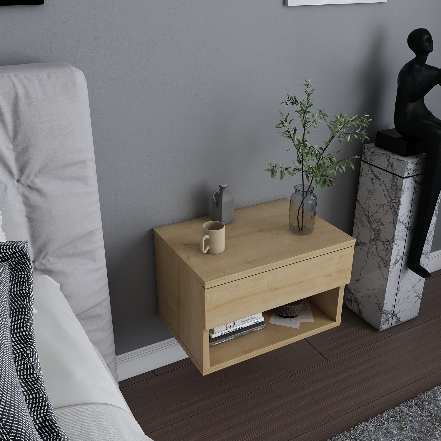 Прикроватная тумба Hanah Home Jamot Oak