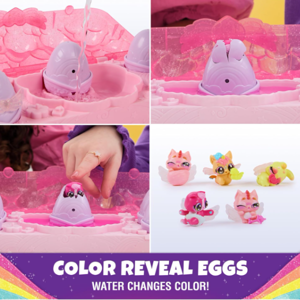 Радужный набор «Rainbow Splash» с мини-фигурками и аксессуарами, Hatchimals Alive