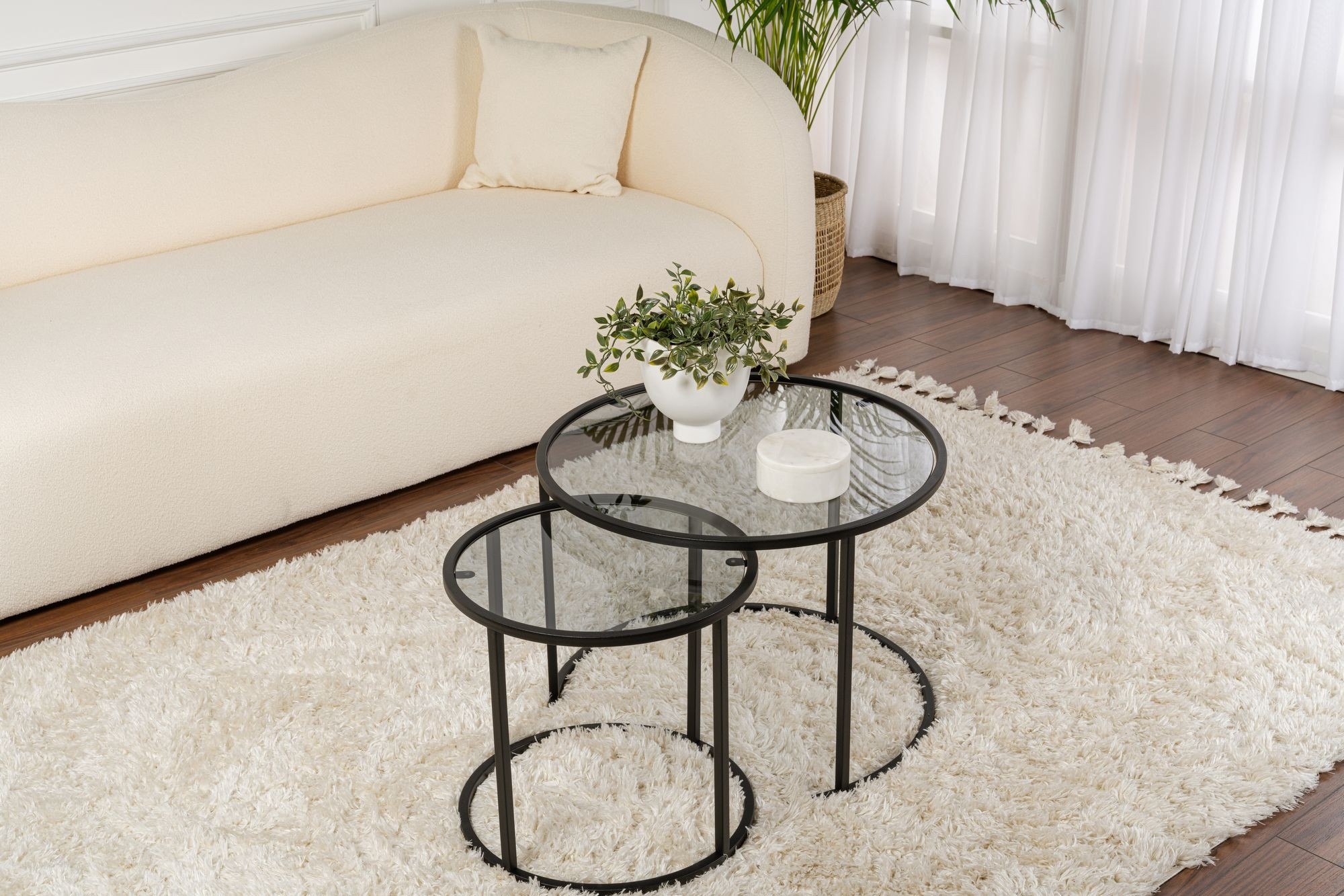Набор журнальных столиков Hanah Home Aurum 60 42 Black/Grey