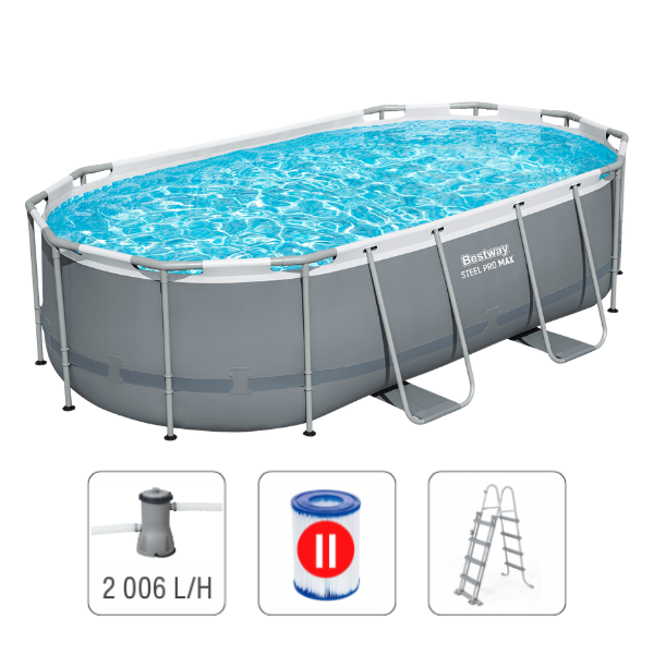 Bestway Бассейн STEEL PRO MAX Oval 427x250x100 см, 7250Л, металлический каркас