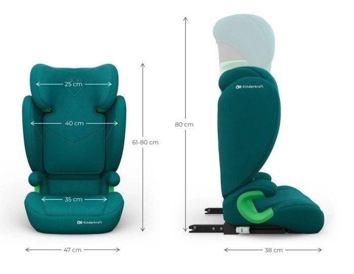 Детское автокресло Kinderkraft Junior Fix 2 Plus i-Size Green (KCJUFI20GREPL0N)