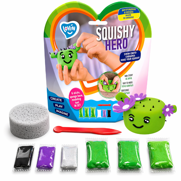 Набор воздушного пластилина Air clay «Squishy: Кактус», 6шт. х 5г.