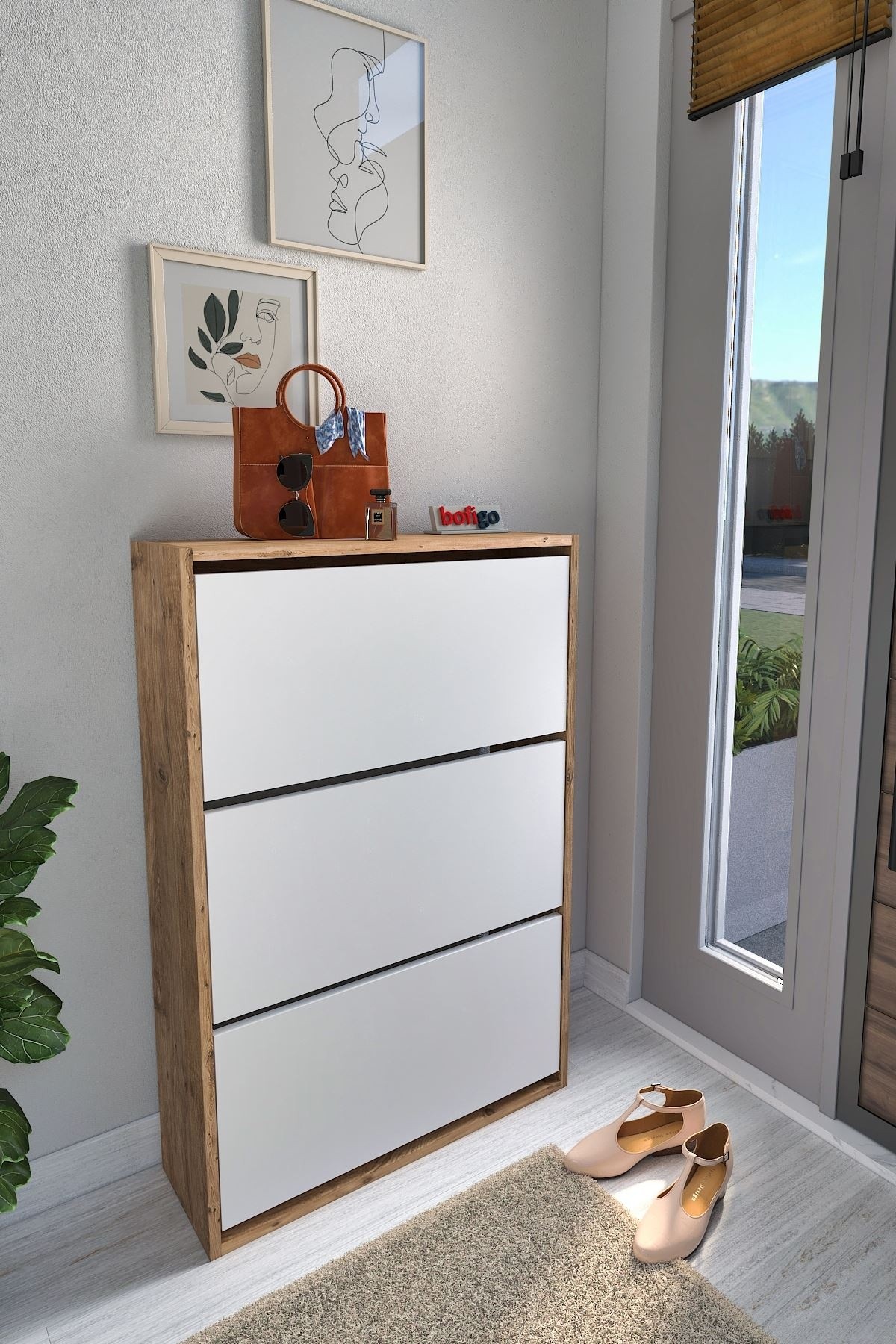 Обувница Bofigo 18-03-21 Pine/White