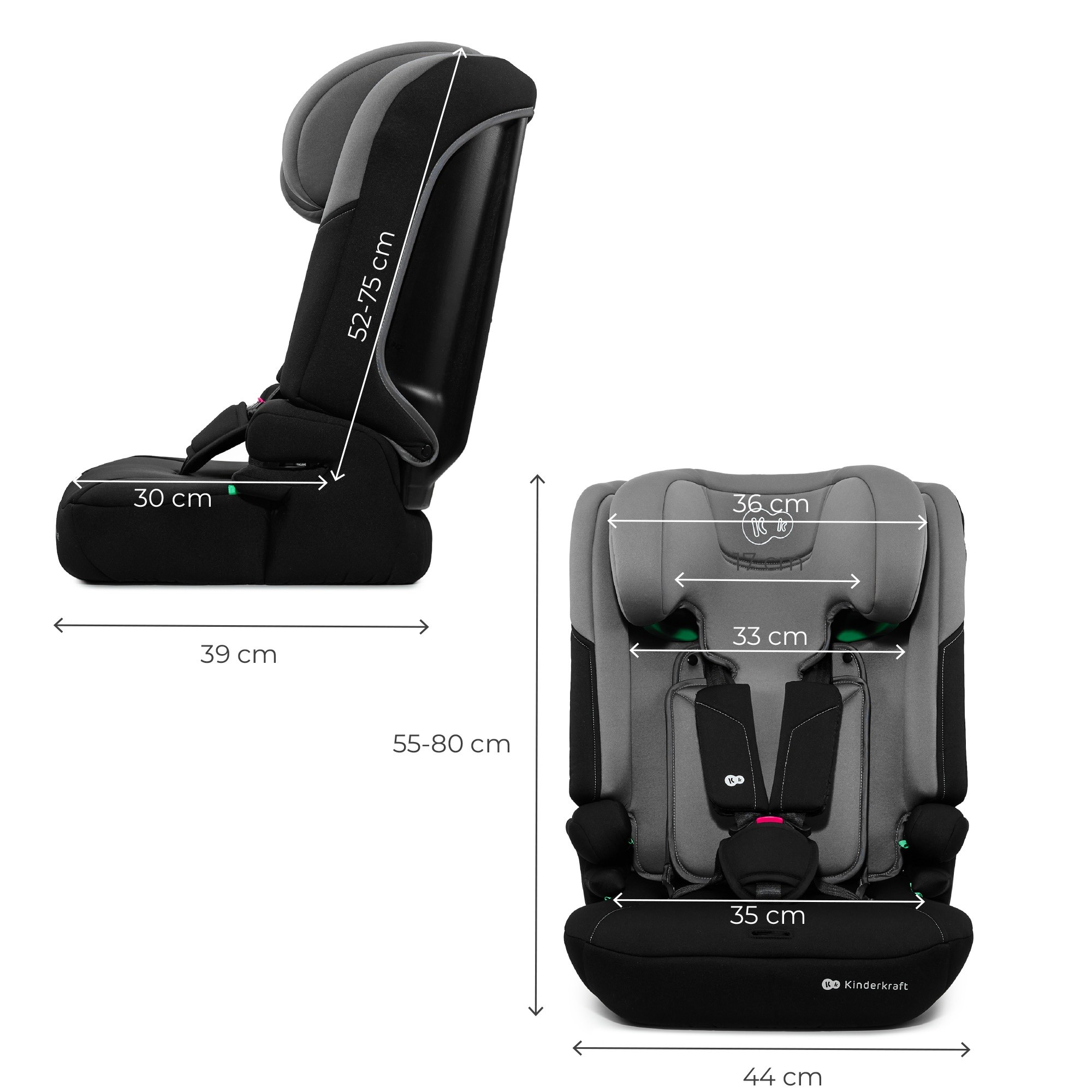 Детское автокресло Kinderkraft I-Comfy i-Size Dark Grey (KCICOM00DGR0000)