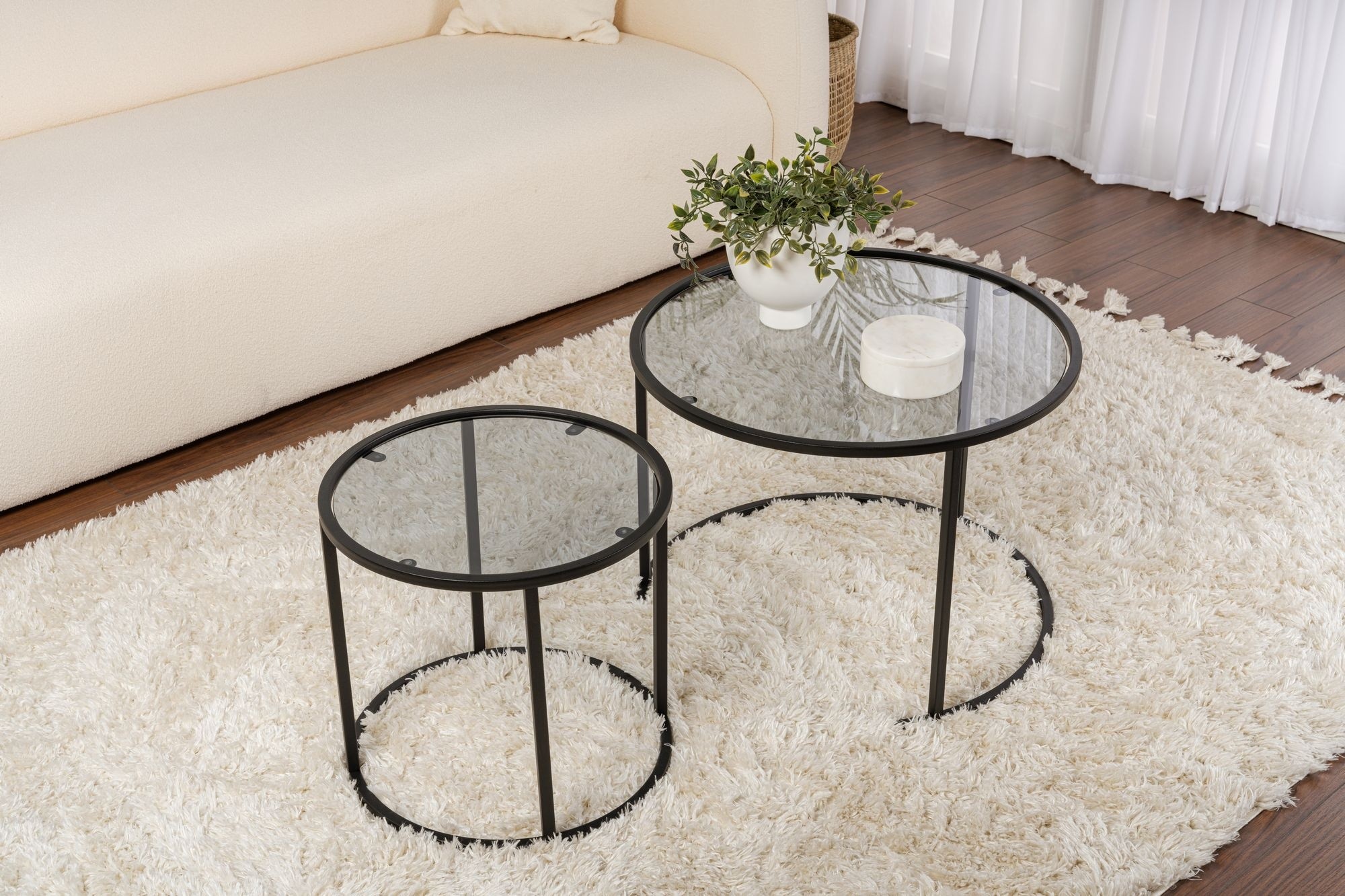 Набор журнальных столиков Hanah Home Aurum 60 42 Black/Grey