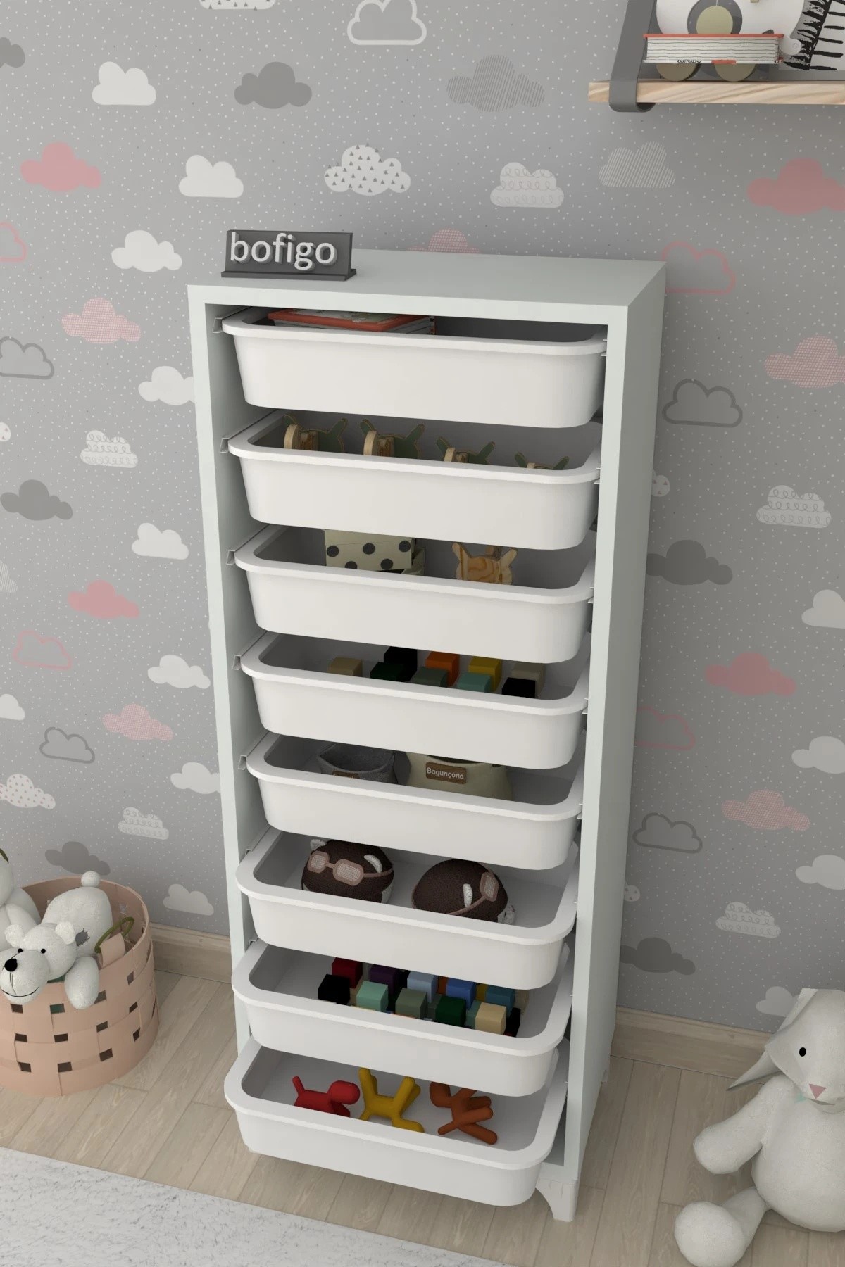 Стеллаж для игрушек Bofigo 12-01-01 White