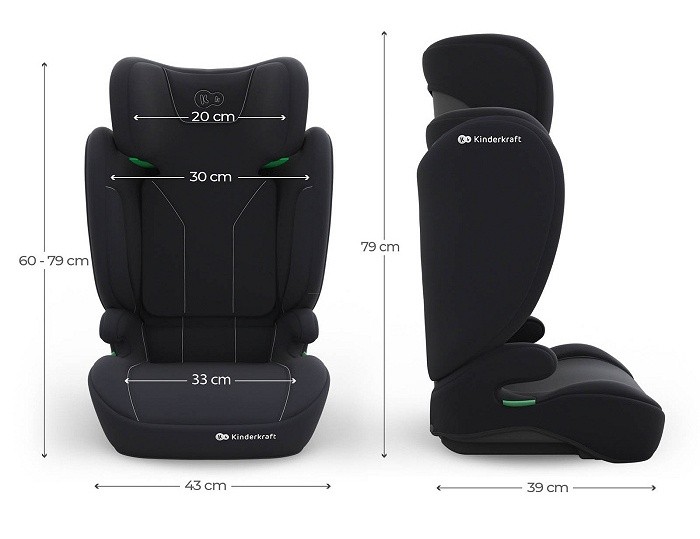 Детское автокресло Kinderkraft I-Spark 2 Plus i-Size Black (KCISPA02BLKPL00)