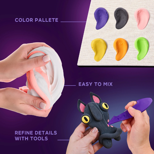 DIY Набор для творчества из воздушного пластилина Air Clay Маленькие миры «Кот-призрак»