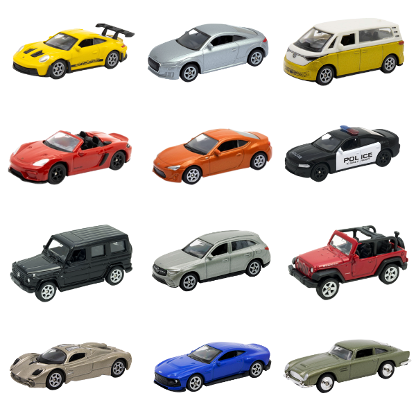 Коллекционные Металлические Машинки 1:60 WELLY, 12 моделей KINDER (25A)