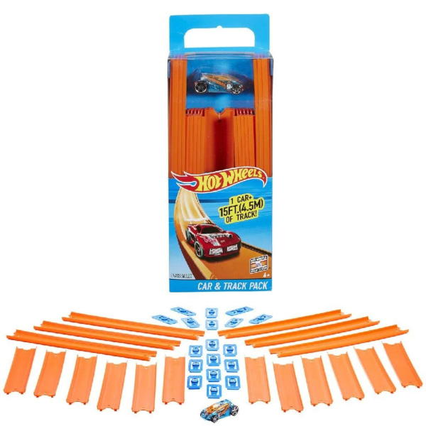 Hot Wheels Набор дополнительных дорожек трека с базовой машинкой
