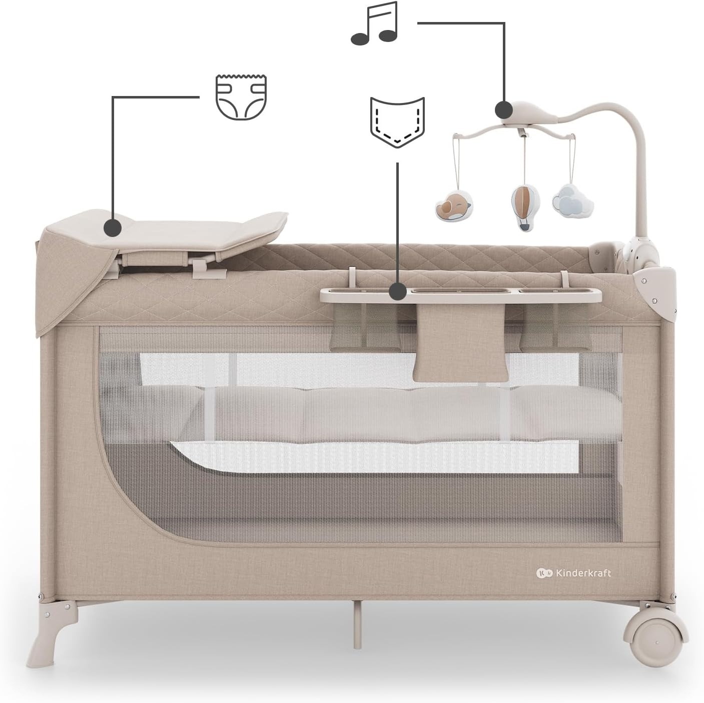 Манеж Kinderkraft Leody UP Biege (KCLEODUPBEG00AC)