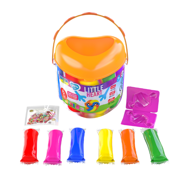 Набор теста для лепки Play dough в ведёрке, 6 цветов х 15 г, 4 модели