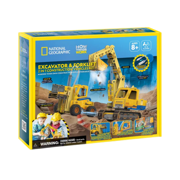 STEM Series 3D-пазл «Экскаватор и Погрузчик» — изучаем гидравлику