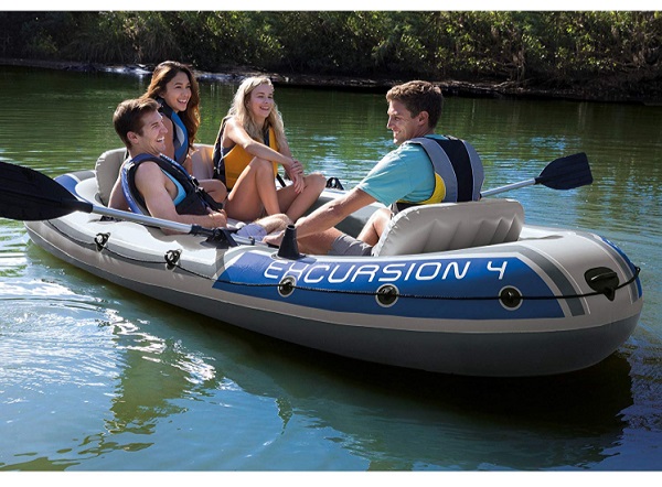 INTEX Надувная лодка “Excursion 4” с веслами и насосом, 315x165x43 см, до 500 кг