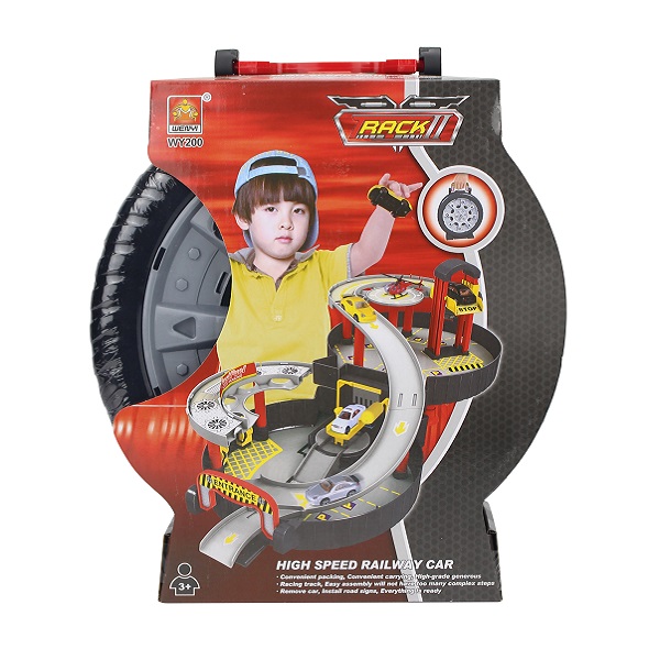 Wheel Track Station (w/ diecast: 2 cars, 1 helicopter) — Small