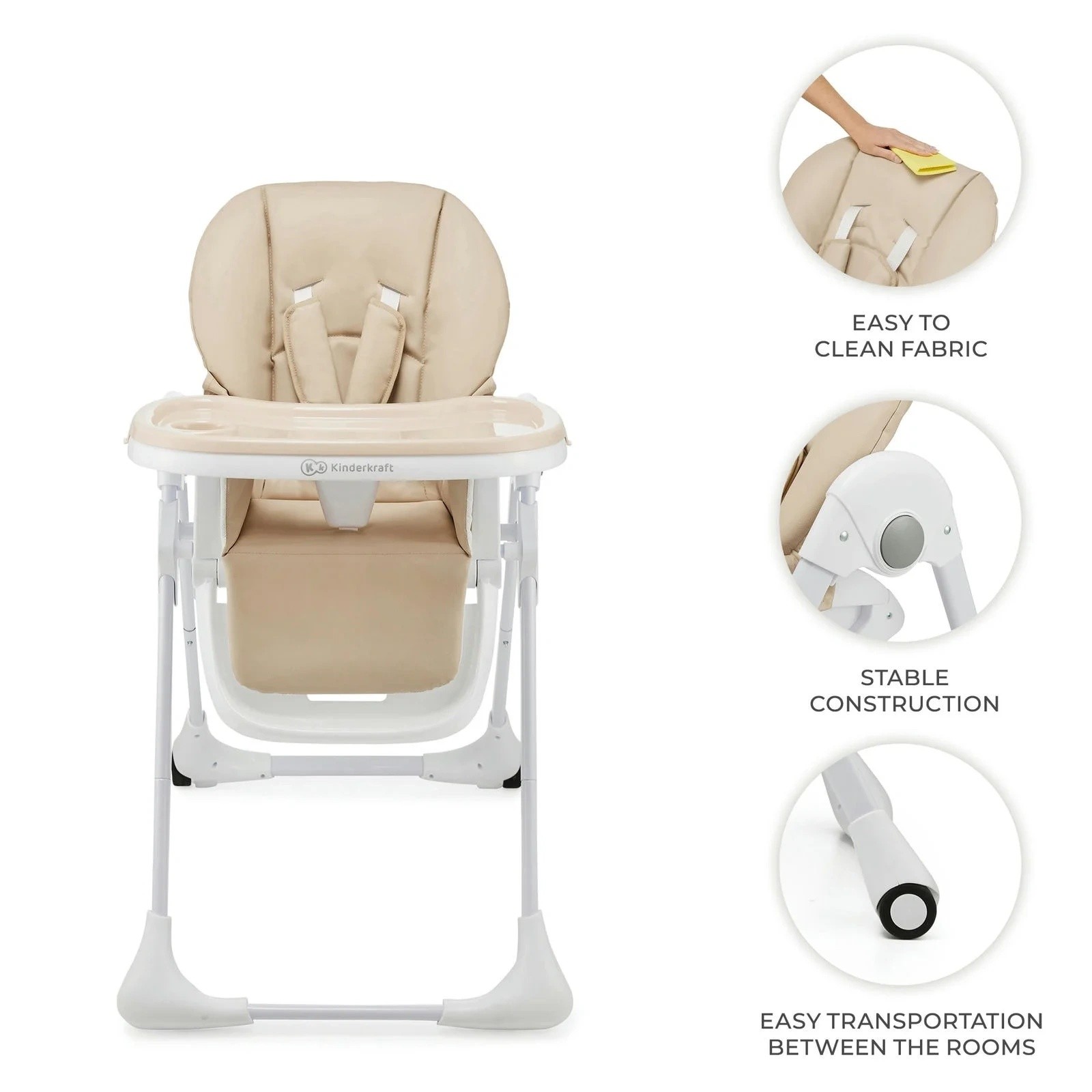 Стульчик для кормления Kinderkraft Tummie Beige (KHTUMM00BEG0000)