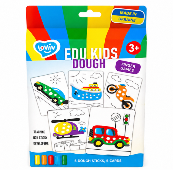 Развивающий набор с тестом для лепки Play dough «Транспорт», 5 цветов х 10 г.