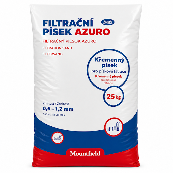 Кварцевый песок Mountfield, фракция 0,6–1,2 мм, мешок 25 кг