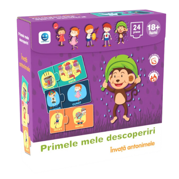 Пазл «Мои первые открытия» – Изучи антонимы, Smile Games, 24 элем.