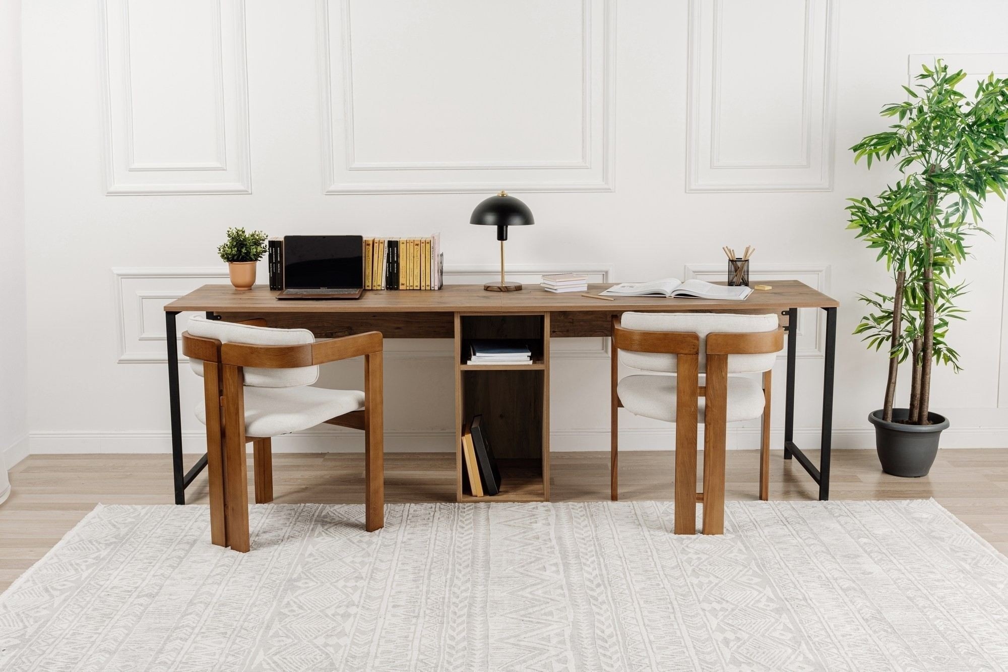Письменный стол Hanah Home Twin Atlantic Pine Black