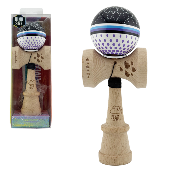 «Kendama Super Sticky X Original», металлический подшипник, веревка 62/65 см, King size 7.5 x 6 x 18 см , «Капли дождя»