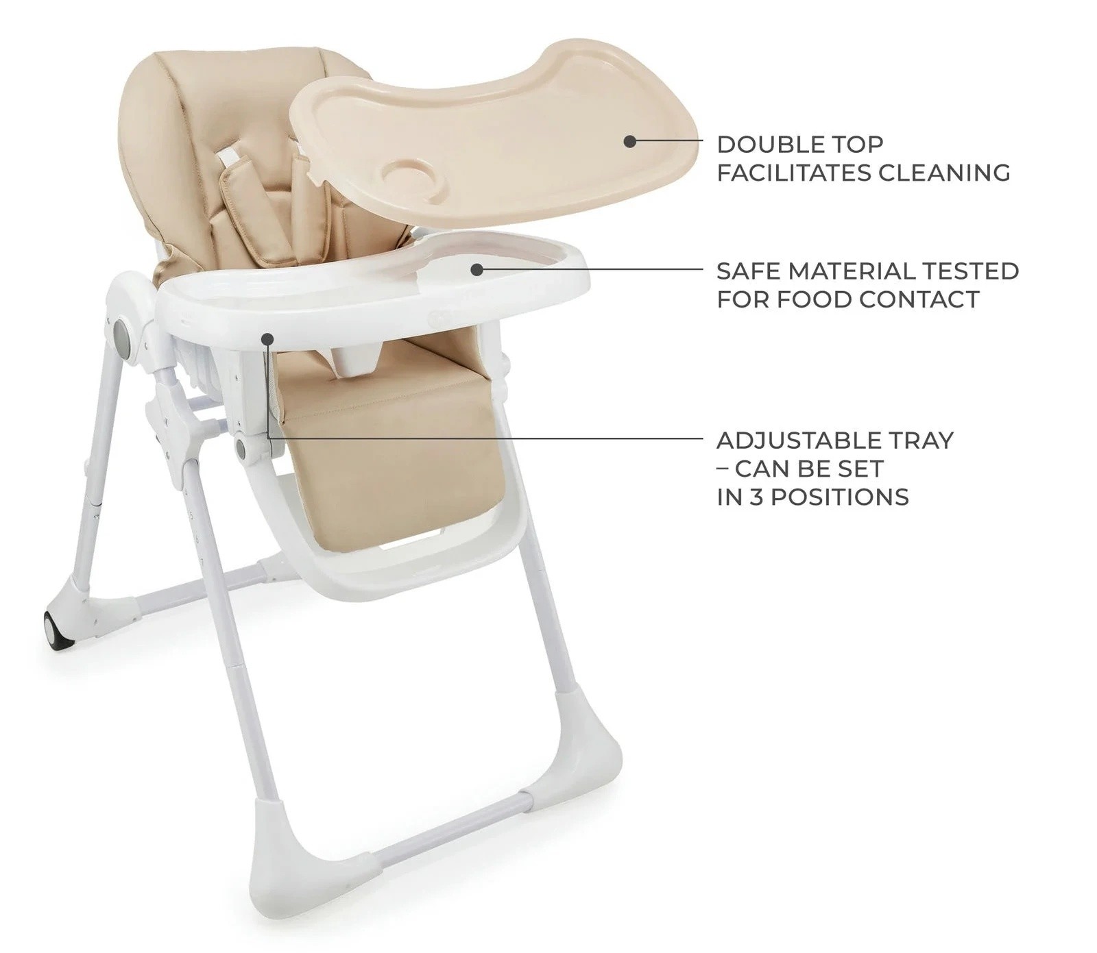 Стульчик для кормления Kinderkraft Tummie Beige (KHTUMM00BEG0000)