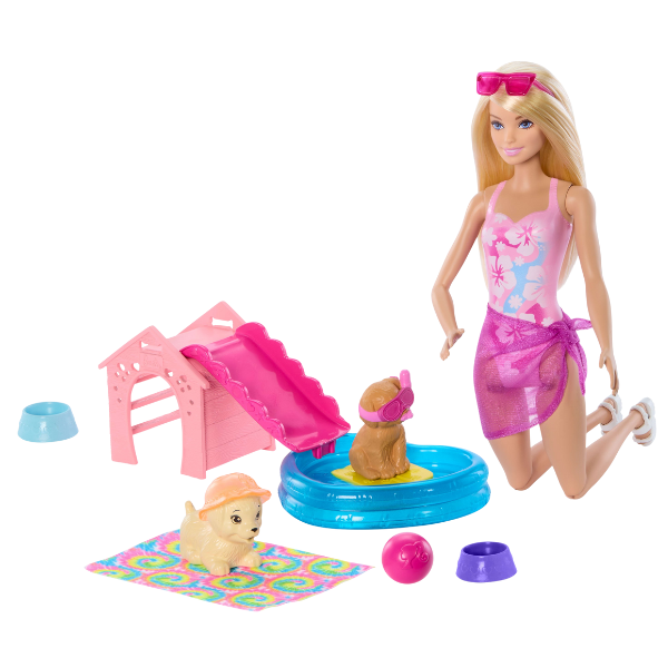 Игровой набор Barbie «Вечеринка у бассейна с щенками»